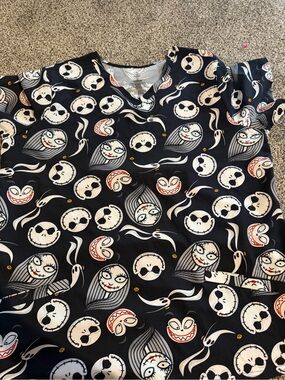 Unbranded Women's Black Halloween Print Pajama Top